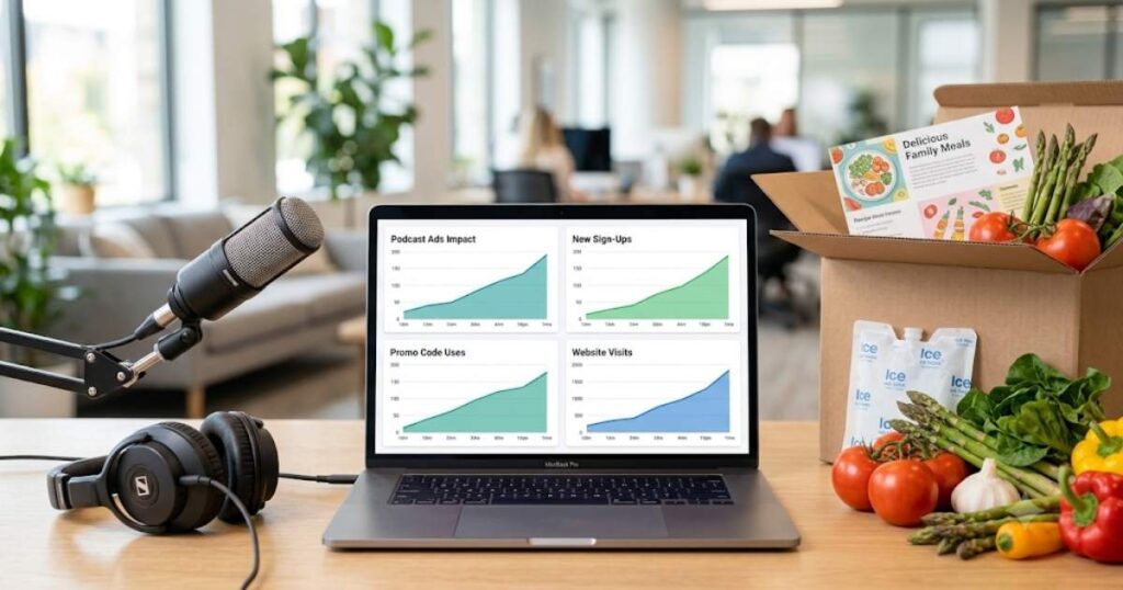 Dashboard of Blue Apron Used Podcast Ads 