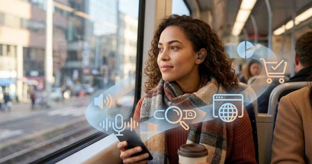 Podcast listener hears an ad first, then searches or converts later