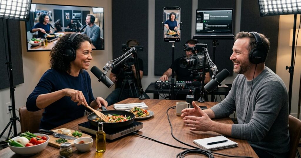 Audio and Video Podcast Advertising Across Multiple Screens